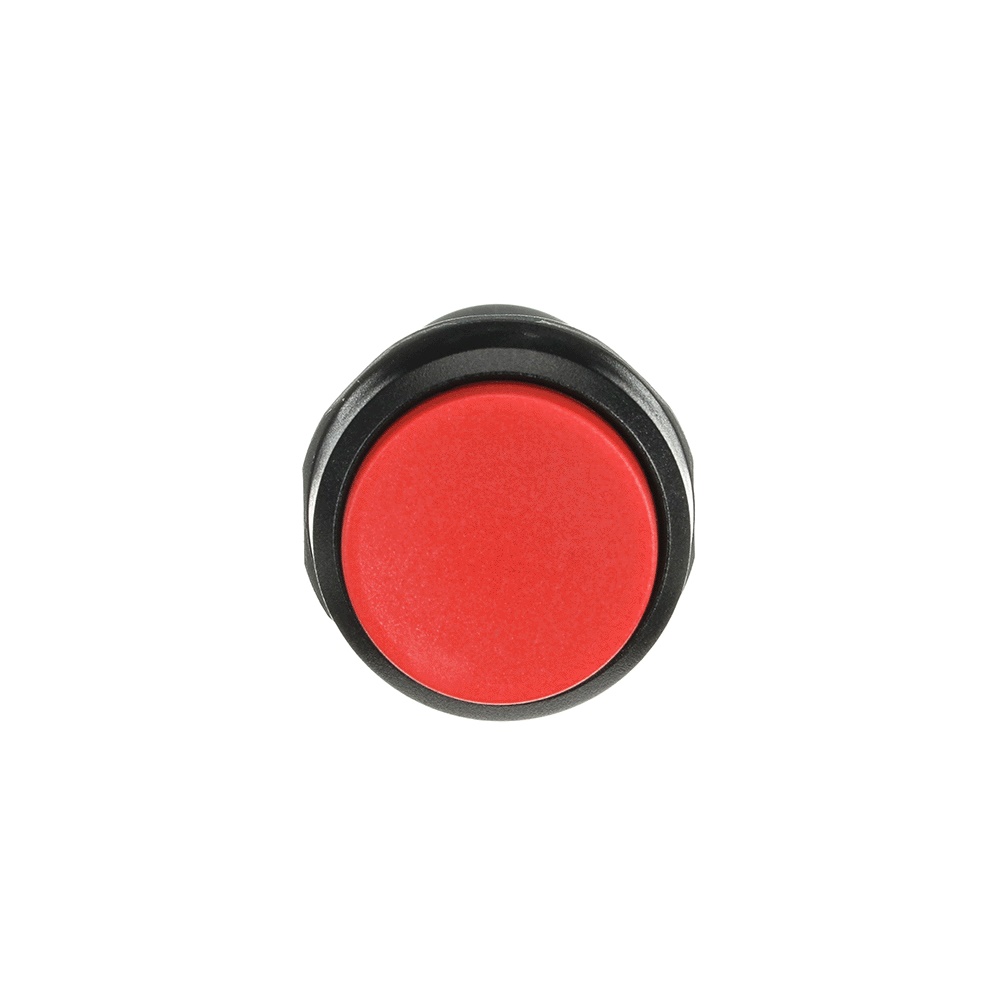 Pulsante compatto rosso momentaneo non illuminato plastica nera 1NC 300V per controllo industriale