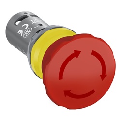 Interruttore emergenza monoblocco rotativo CE4T-10R-20 40mm rosso sicurezza impianti elettrici