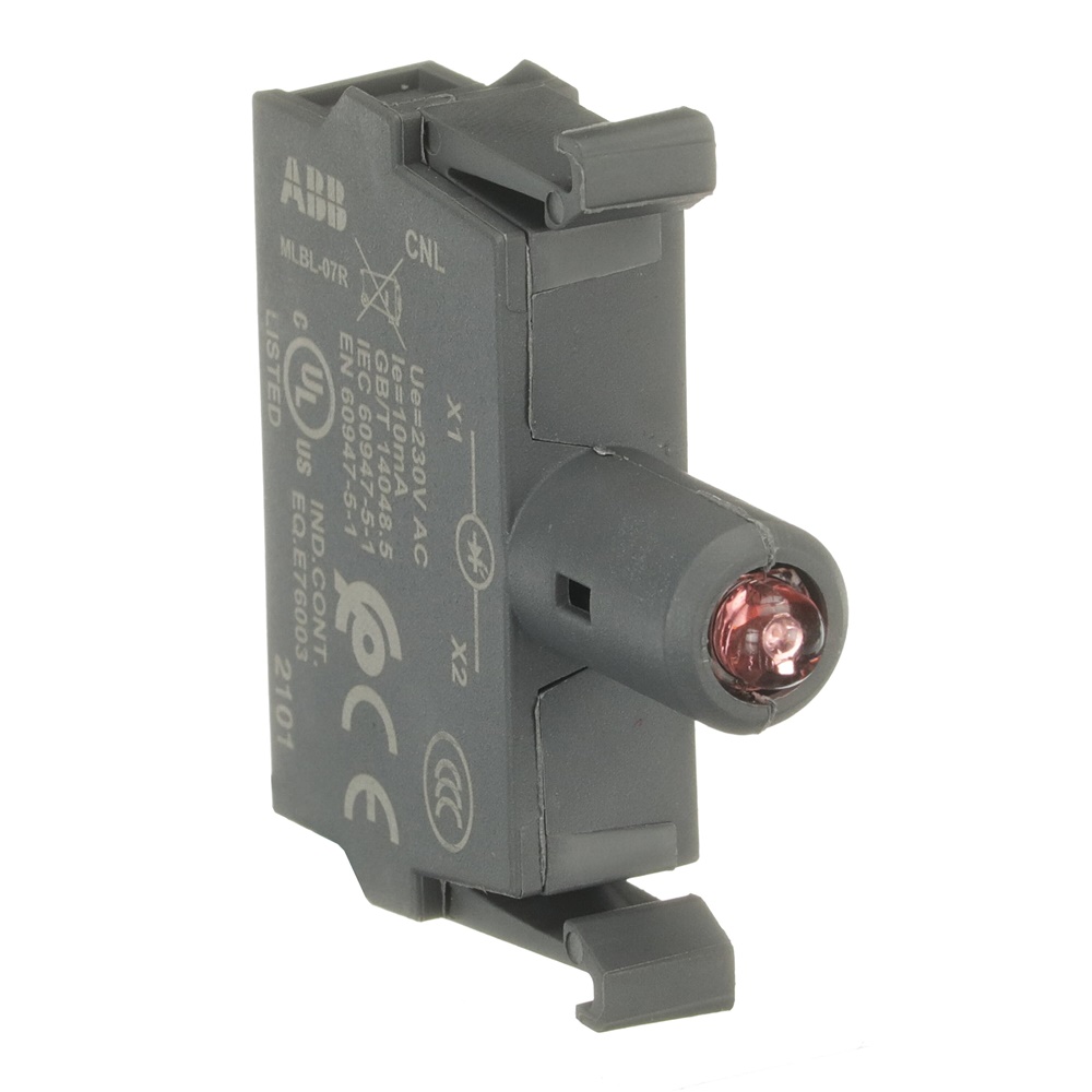 Blocco LED integrato rosso 230 V CA montaggio frontale per impianti elettrici