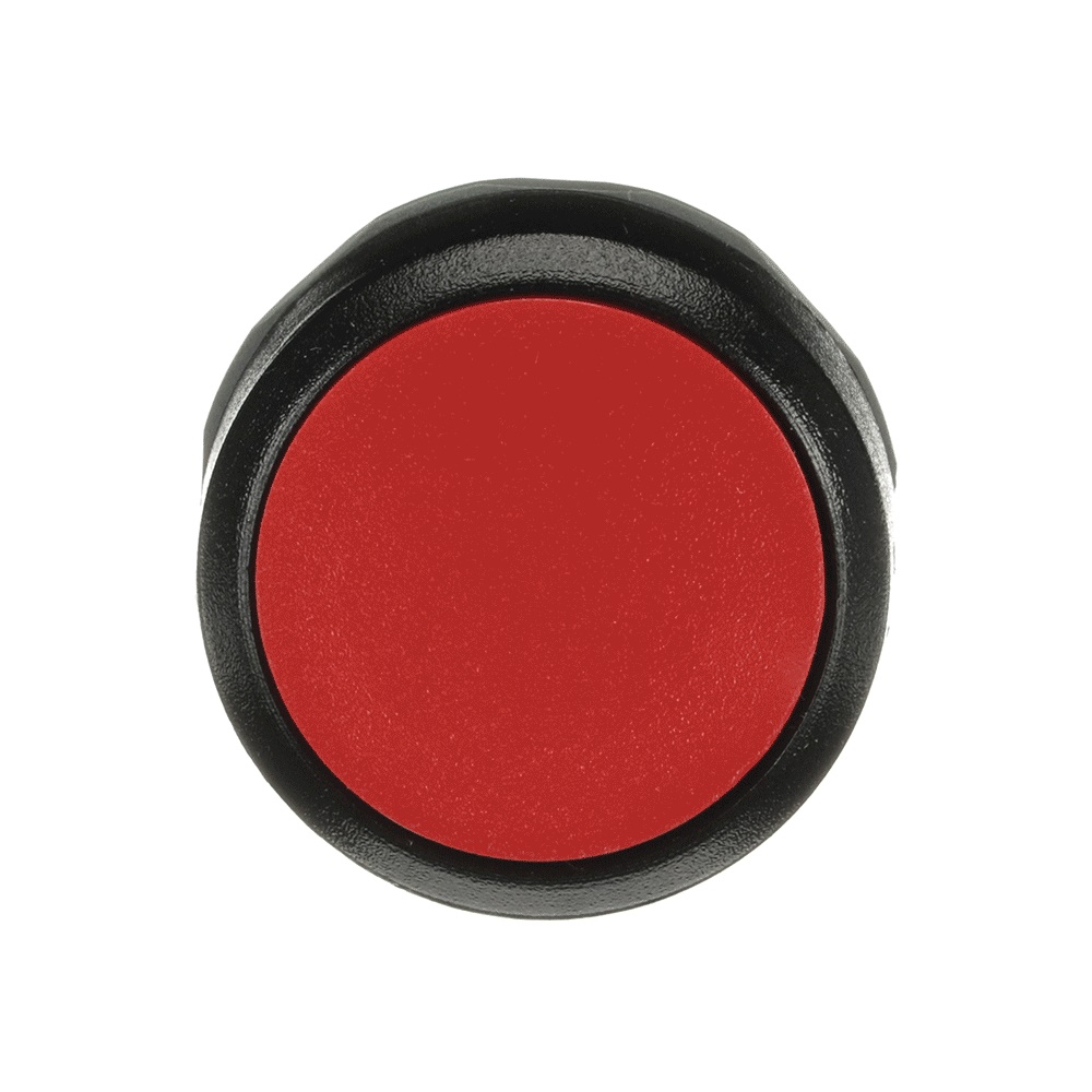 Pushbutton momentaneo rosso corpo nero plastica per impianti elettrici industriali e residenziali