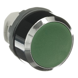 Pushbutton MP1-20G mantenuto verde con finiture cromate per installazioni elettriche affidabili e durature