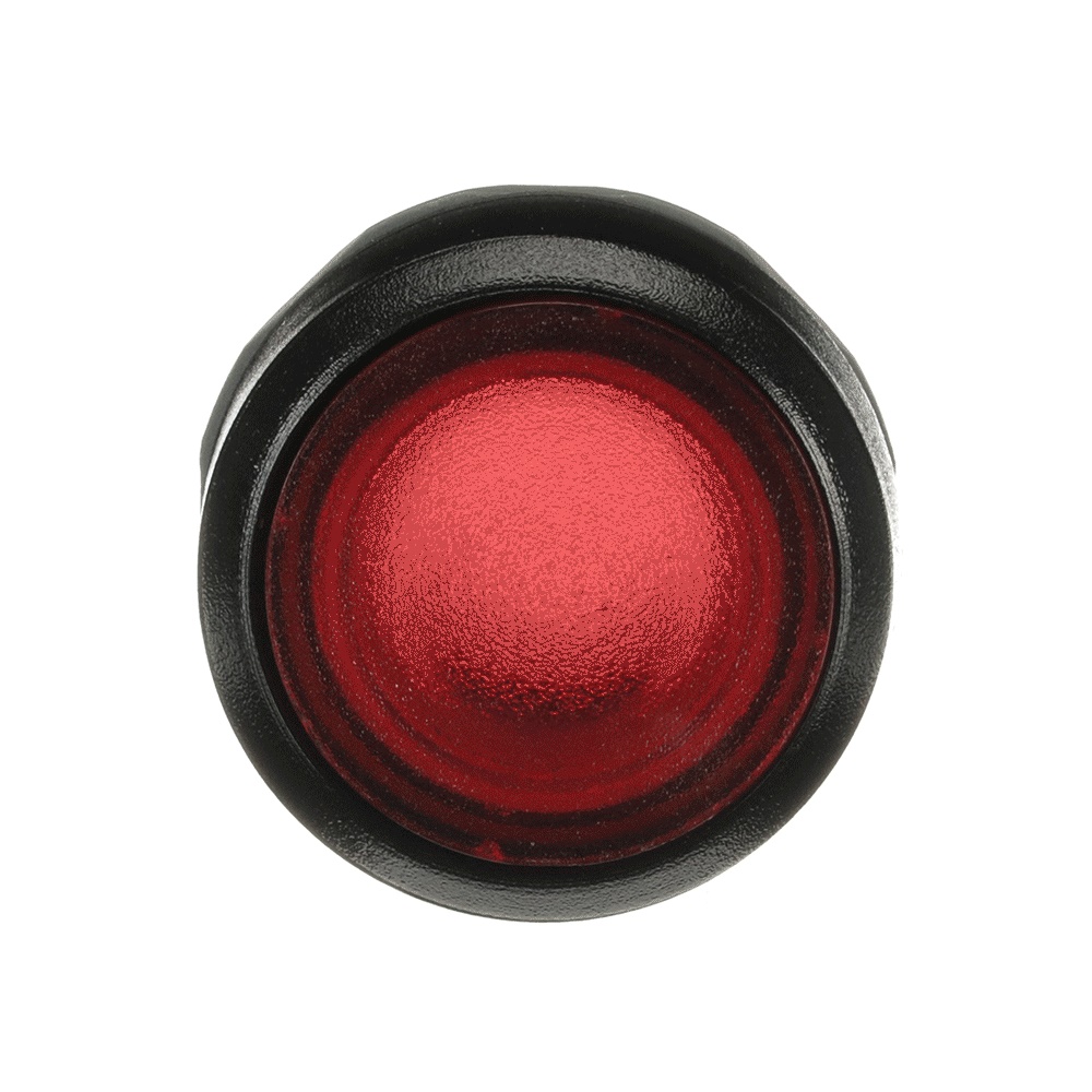 Pulsante comando industriale rosso illuminato corpo nero alta durata impianti elettrici