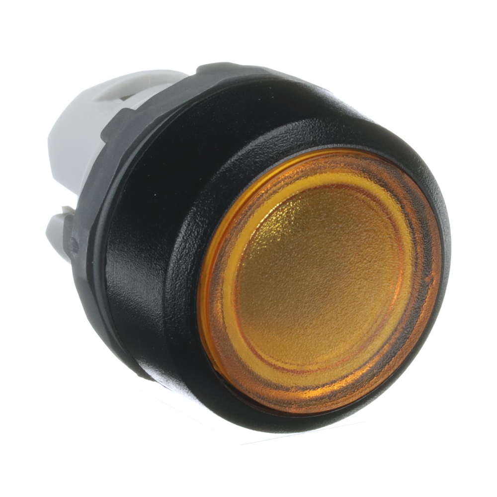 Pushbutton MP1-11Y giallo illuminato plastica nera momentaneo per uso industriale