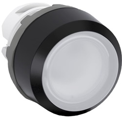 Pushbutton MP1-11C momentaneo illuminato plastica nera senza blocco contatti per applicazioni elettriche professionali