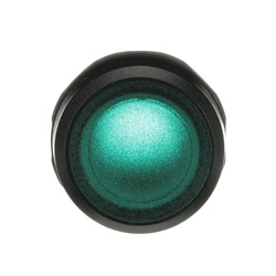 Pulsante comando stabile illuminato verde plastica nera per impianti elettrici industriali e civili