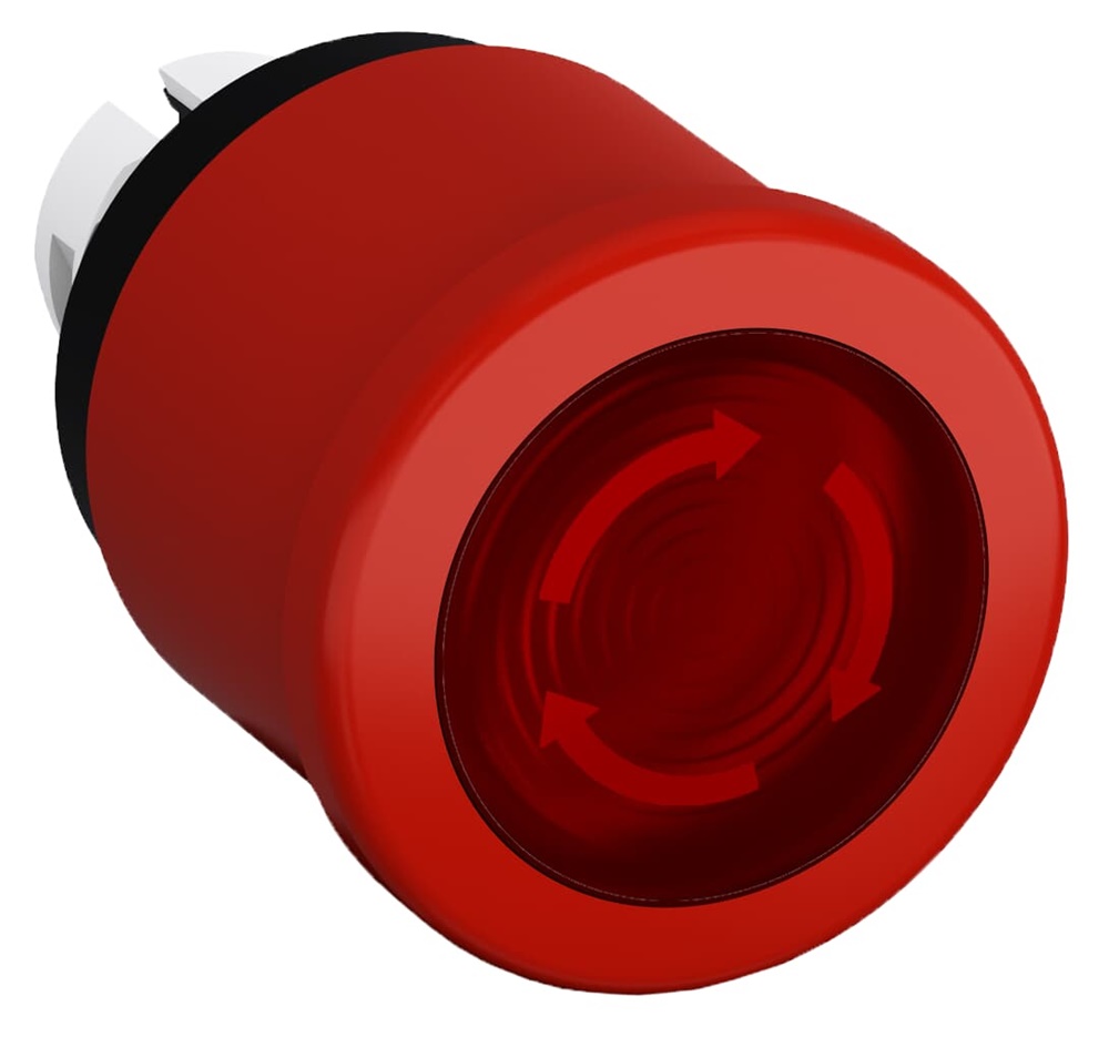 Pulsante arresto emergenza fungo 40 mm rosso illuminato uso industriale e civile