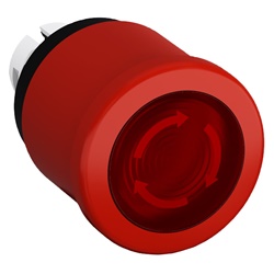 Pulsante arresto emergenza fungo 40 mm rosso illuminato uso industriale e civile