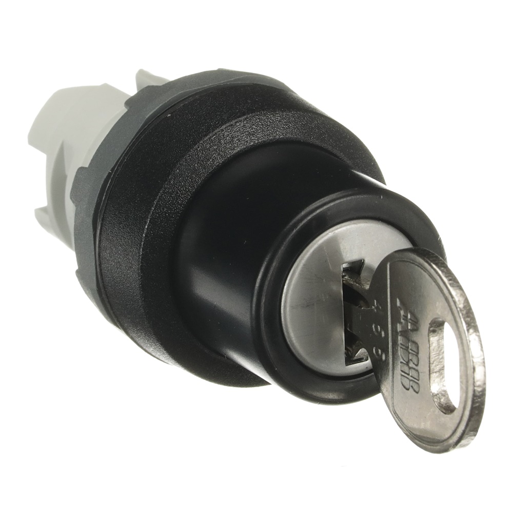 Selector switch 3 posizioni chiave nero plastica non illuminato per controllo industriale e civile