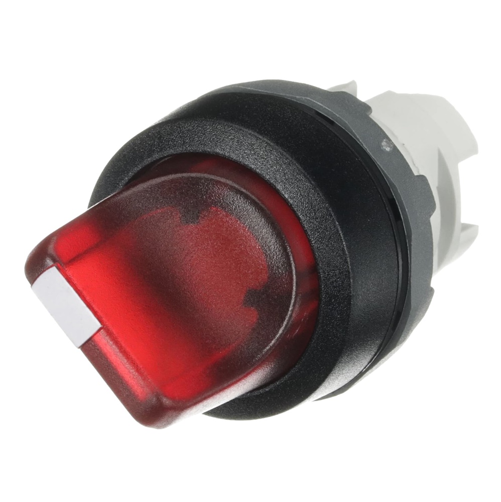 Selettore elettrico 2 posizioni mantenuto maniglia corta rosso illuminato per impianti industriali