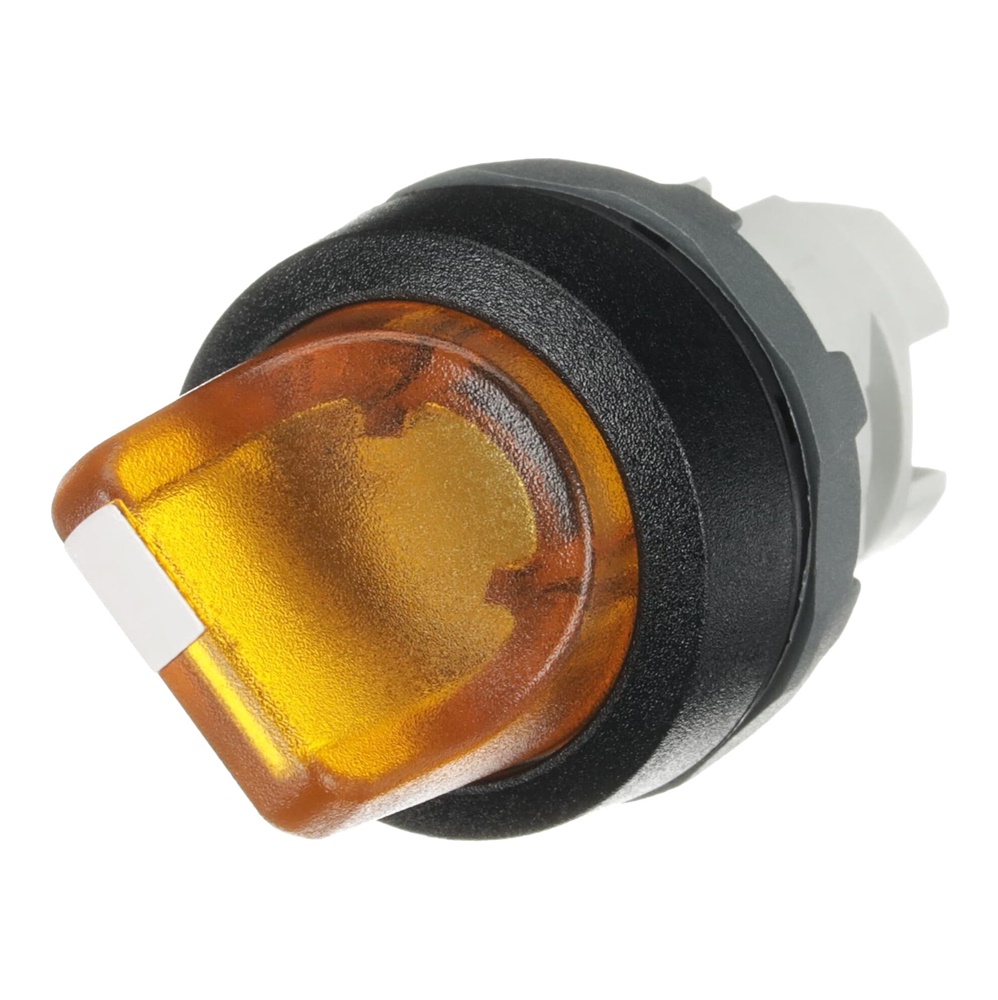 Selettore 2 posizioni mantenuto maniglia corta giallo illuminato per impianti elettrici industriali e civili