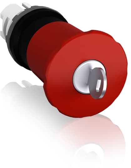 Pulsante emergenza fungo 40mm rosso a chiave per comando sicurezza industriale
