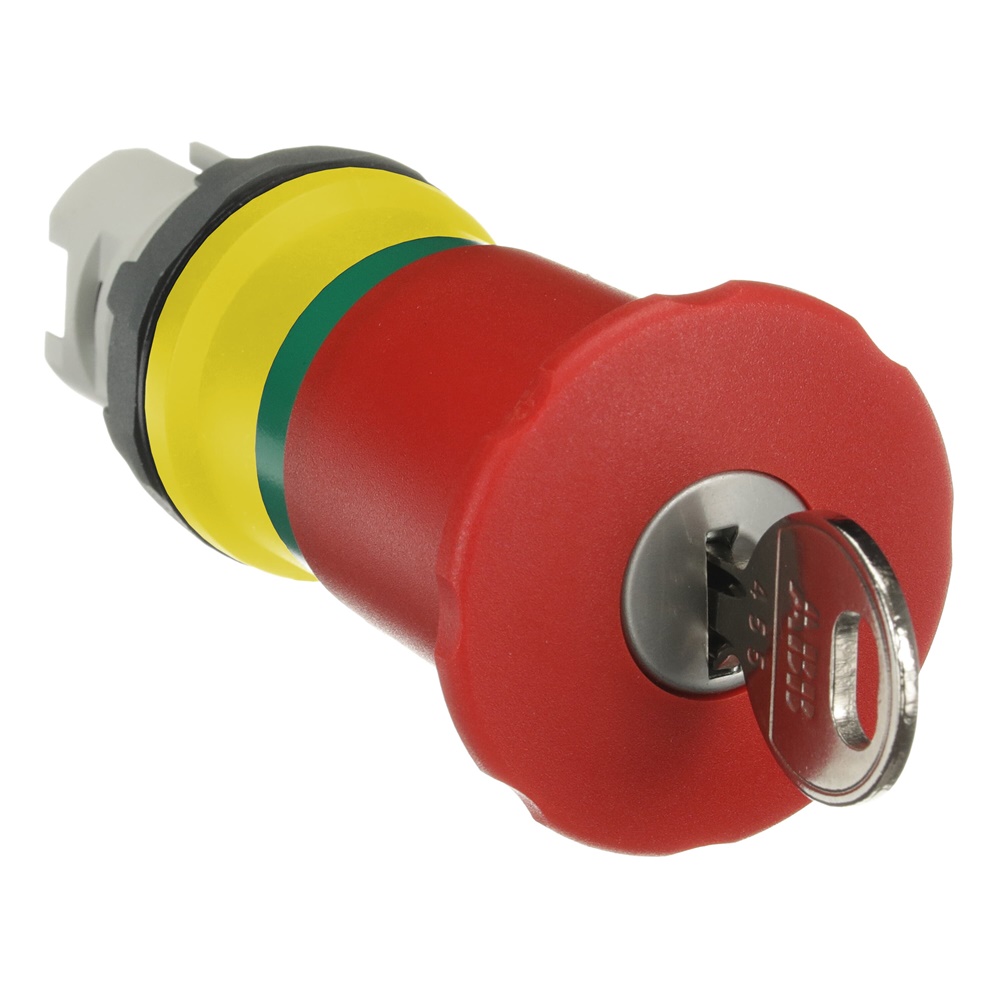 Pulsante emergenza MPEK4-11R fungo 40 mm rosso con rilascio a chiave per impianti elettrici e sicurezza industriale