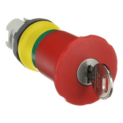 Pulsante emergenza MPEK4-11R fungo 40 mm rosso con rilascio a chiave per impianti elettrici e sicurezza industriale