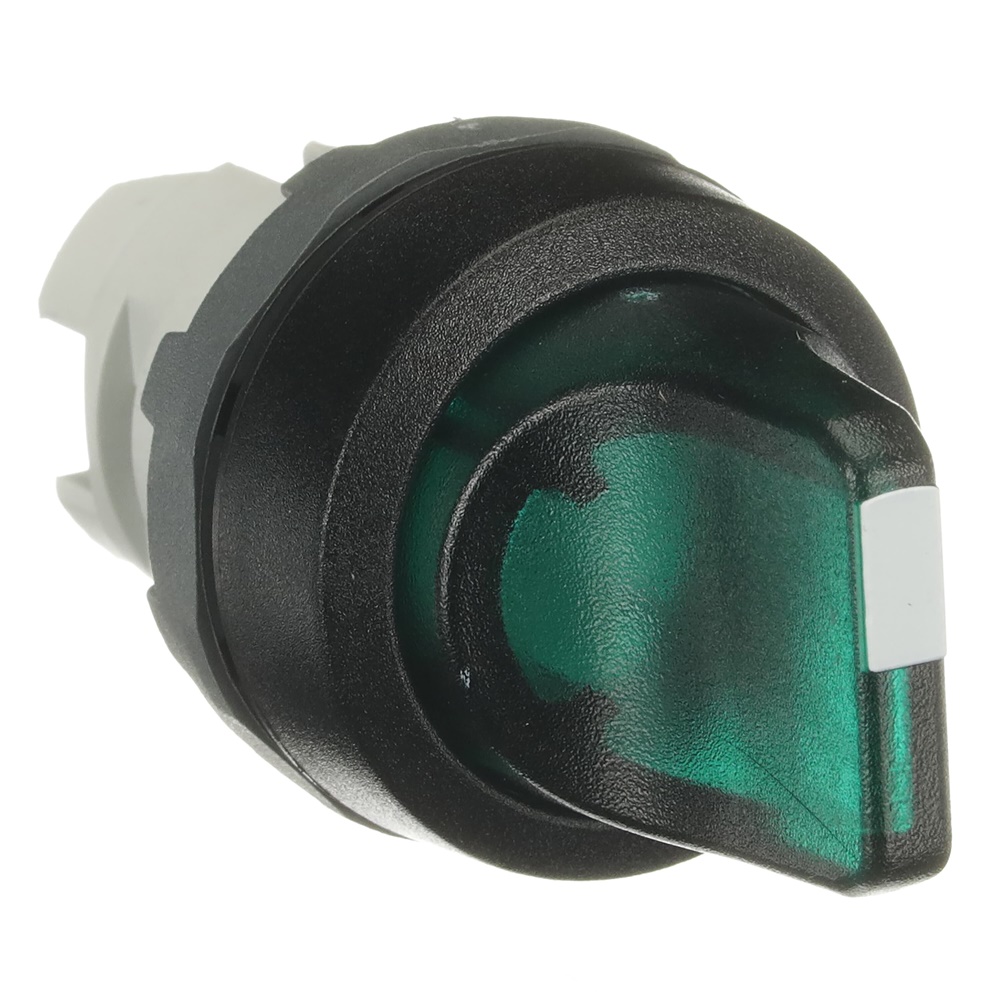 Selettore elettrico 3 posizioni momentaneo verde illuminato per impianti industriali