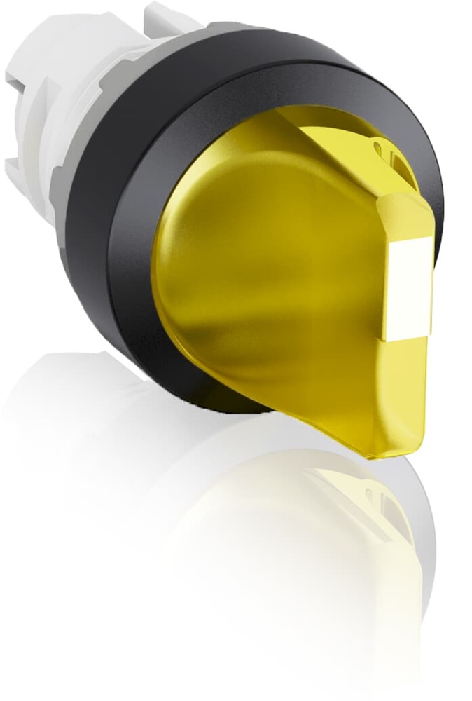 Selettore 3 posizioni mantenuto giallo illuminato per controllo circuiti industriali