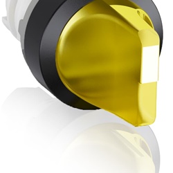 Selettore 3 posizioni mantenuto giallo illuminato per controllo circuiti industriali