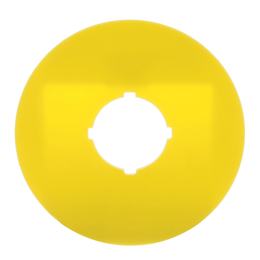 Targhetta identificativa 70 mm diametro plastica gialla senza scritte per applicazioni elettriche e quadri di controllo