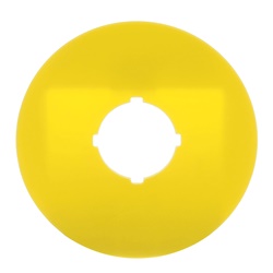 Targhetta identificativa 70 mm diametro plastica gialla senza scritte per applicazioni elettriche e quadri di controllo
