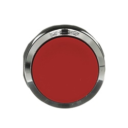 Pulsante rosso mantenuto MP1-30R con ghiera metallica, non illuminato, per comandi elettrici industriali e civili