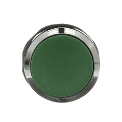Pulsante verde momentaneo ghiera metallica non illuminato per impianti industriali