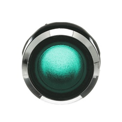 Pulsante verde illuminato MP1-31G ghiera metallo per impianti elettrici industriali e civili