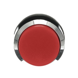 Pulsante rosso mantenuto MP3-30R ghiera metallica per comandi elettrici industriali e civili