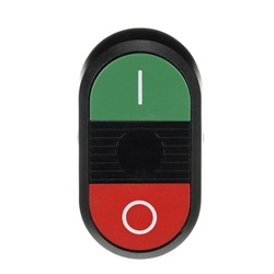 Pulsante doppio mantenuto MPD2-11B verde/rosso non illuminato plastica nera per impianti elettrici industriali