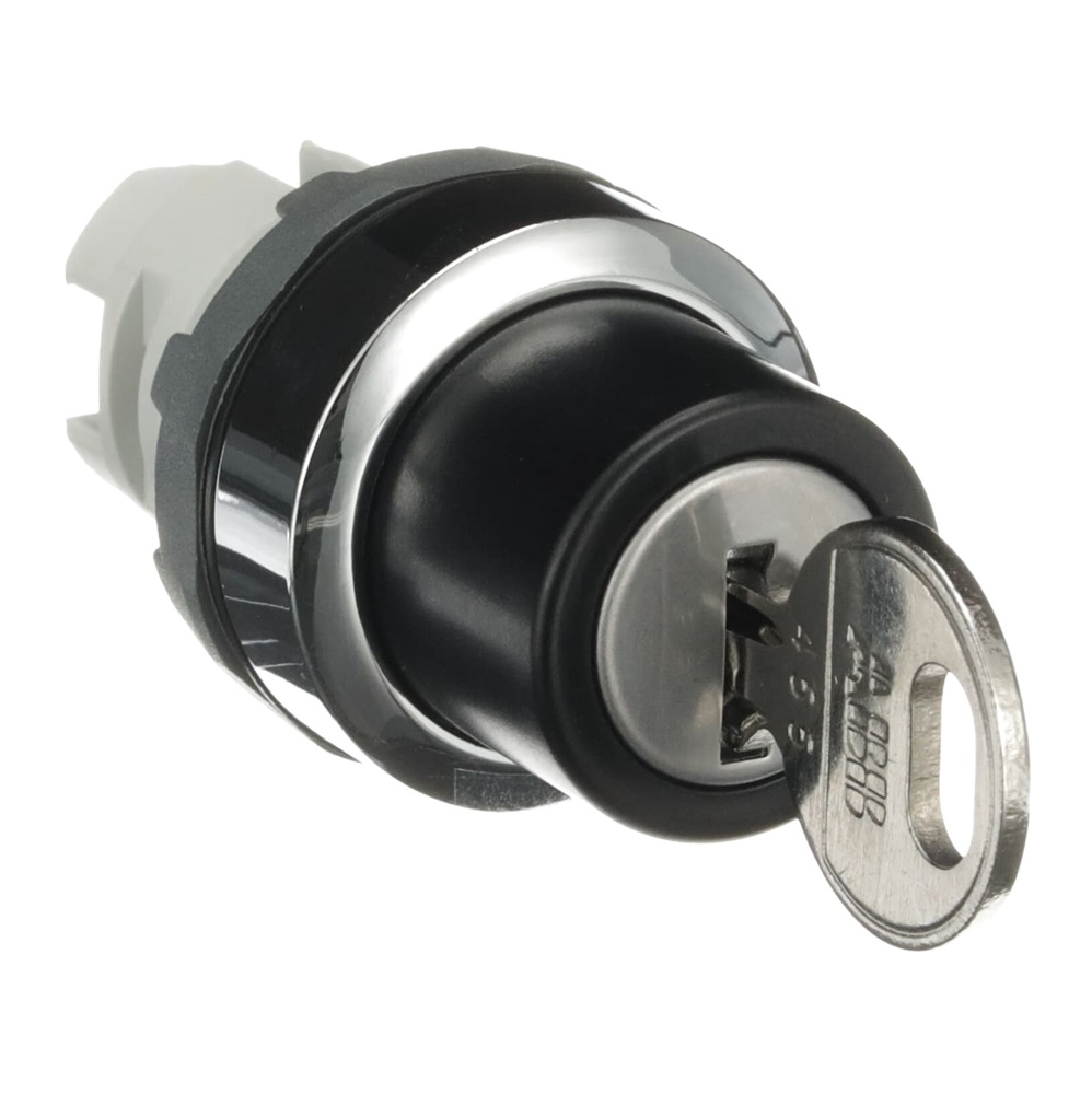 Selector switch a chiave 2 posizioni mantenuto nero cromo metallo per controllo elettrico sicurezza industriale