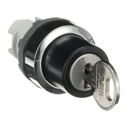 Selector switch a chiave 2 posizioni mantenuto nero cromo metallo per controllo elettrico sicurezza industriale