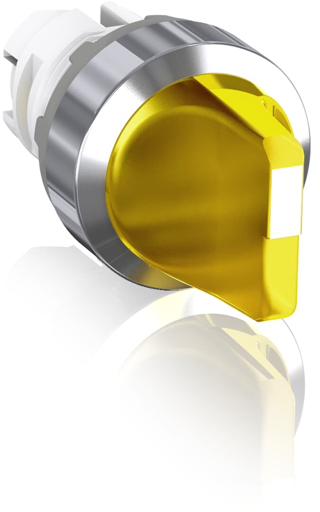 Selector Switch 2 posizioni leva corta gialla illuminato per controllo circuiti elettrici industriali