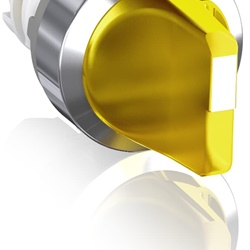 Selector Switch 2 posizioni leva corta gialla illuminato per controllo circuiti elettrici industriali