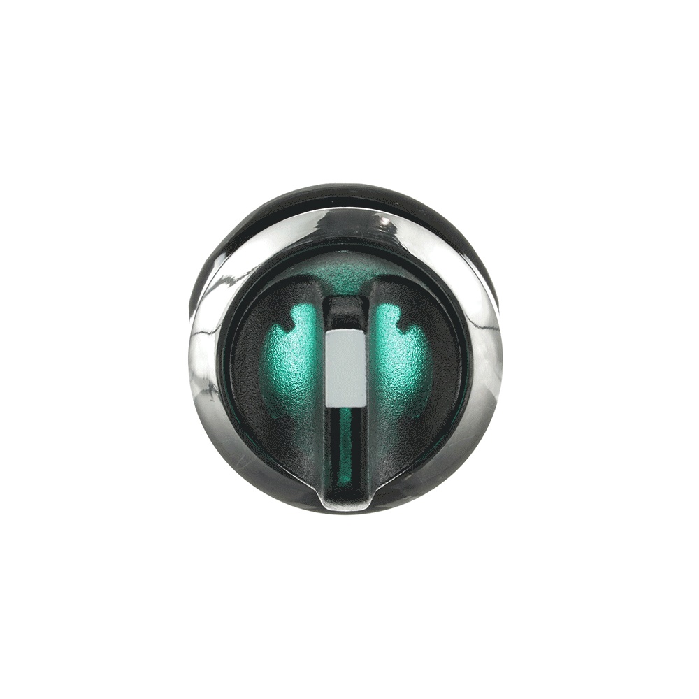 Interruttore selettore 3 posizioni leva corta verde illuminato per controllo circuiti elettrici industriali
