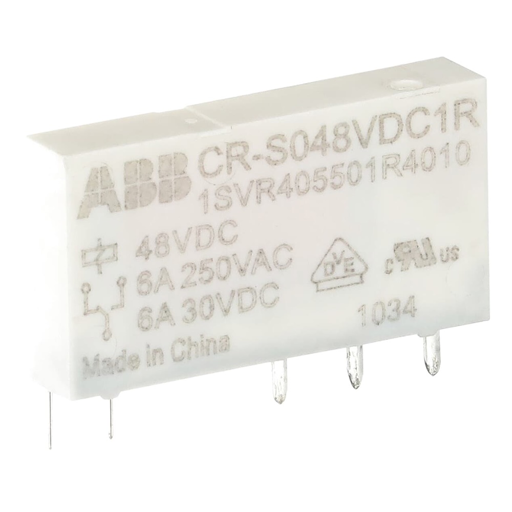 Relè elettromeccanico pluggable 48V DC 1c/o 6A 250VAC per controllo circuiti bassa tensione