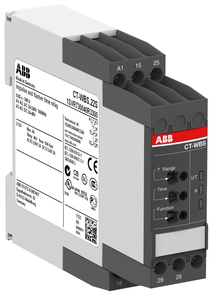 Timer multifunzione CT-WBS.22S 2 contatti 24-240V AC/DC controllo temporizzato industriale