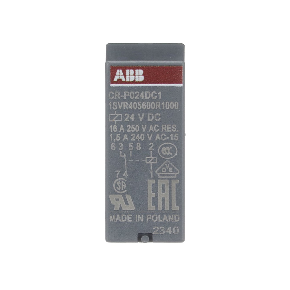 Relè interfaccia pluggable 1 c/o 24V DC 250V 16A protezione IP67 per circuiti controllo