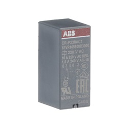Relè interfaccia pluggable 230VAC 1 contatto 250V 16A controllo circuiti automazione