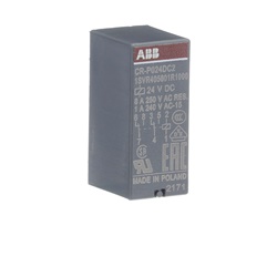 Relè interfaccia pluggabile 24V DC 2 contatti invertitori 250V 8A per montaggio su PCB con protezione IP67