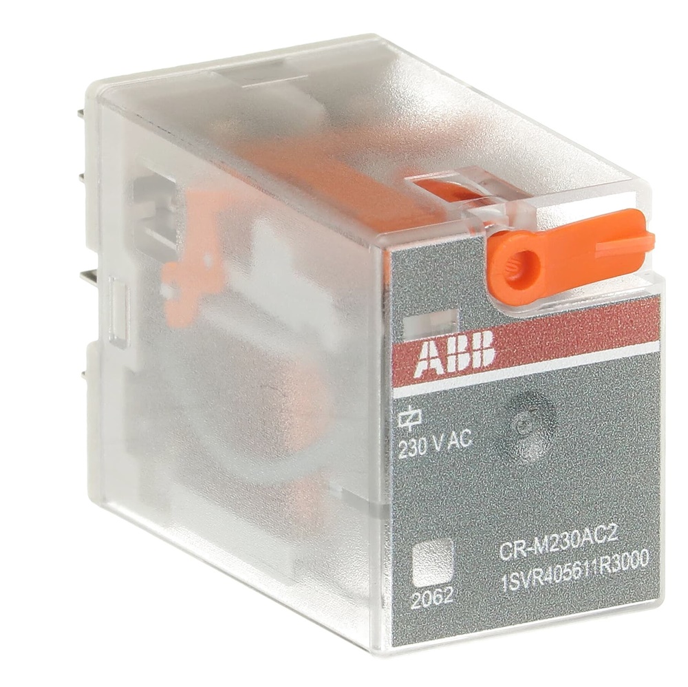 Relè interfaccia pluggable 230VAC 2 contatti scambio 250V 12A per automazione controllo impianti