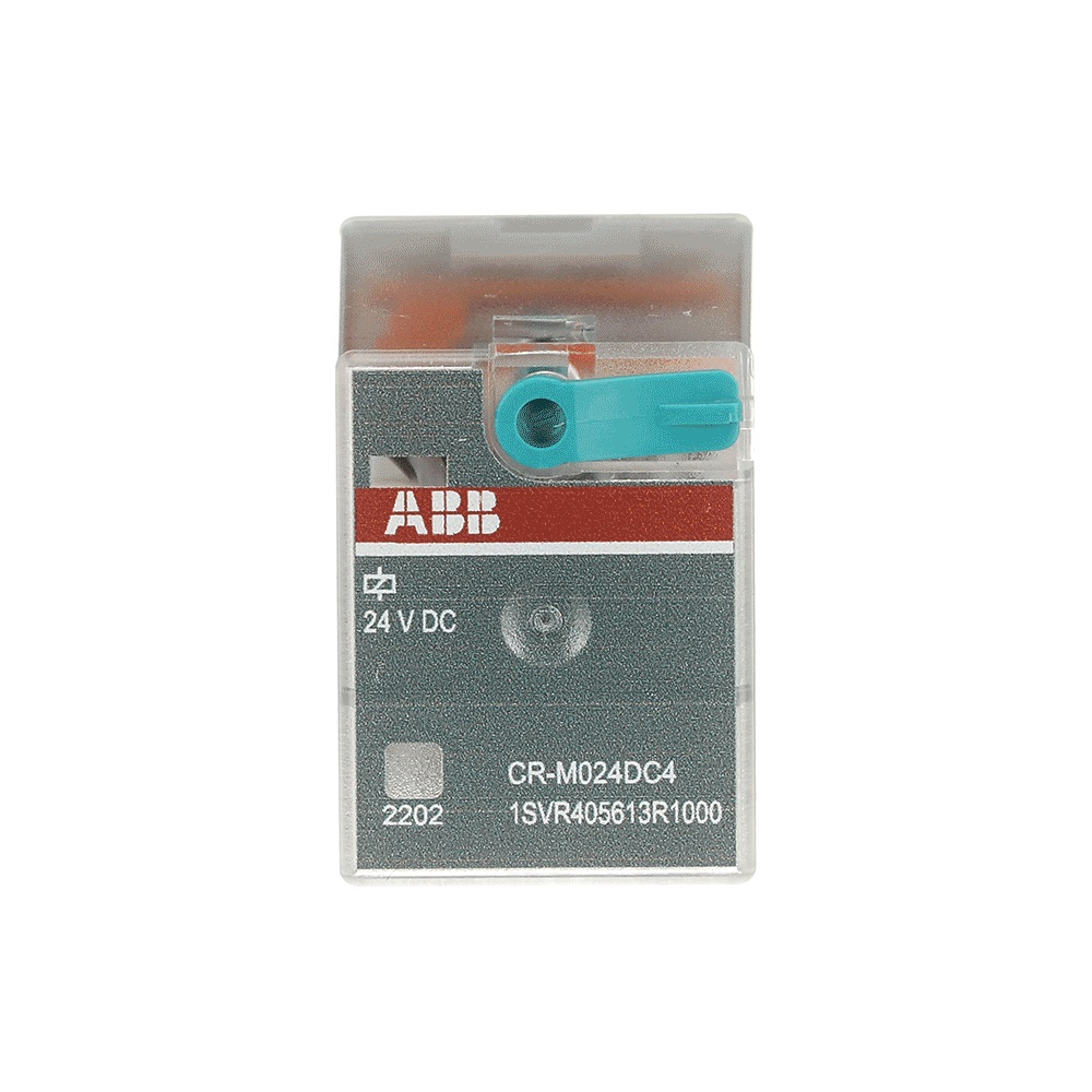 Relè interfaccia pluggable 24VDC 4 contatti commutatori 250V 6A per montaggio su guida DIN
