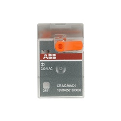 Relè interfaccia pluggable 4 contatti cambio 230VAC 250V 6A per montaggio su guida DIN
