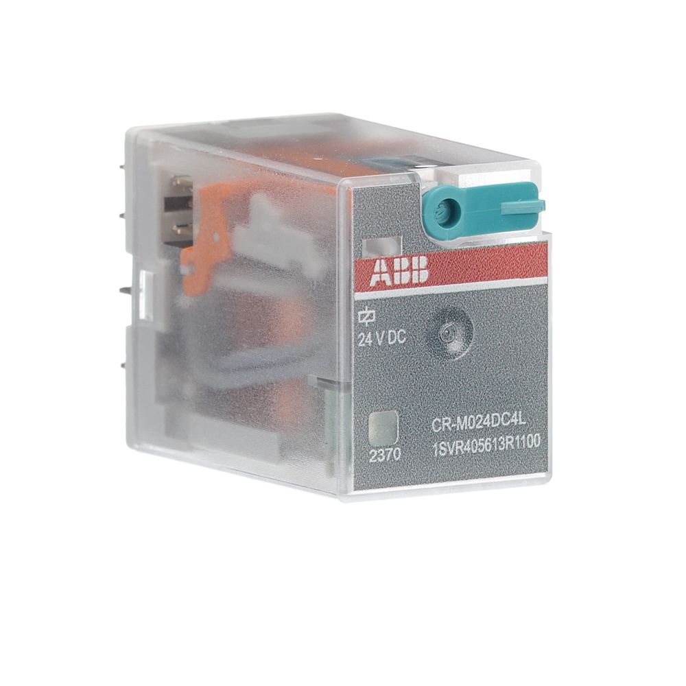 Relè interfaccia pluggable 24V DC 4 contatti cambio 250V 6A con LED indicatore per montaggio su guida DIN