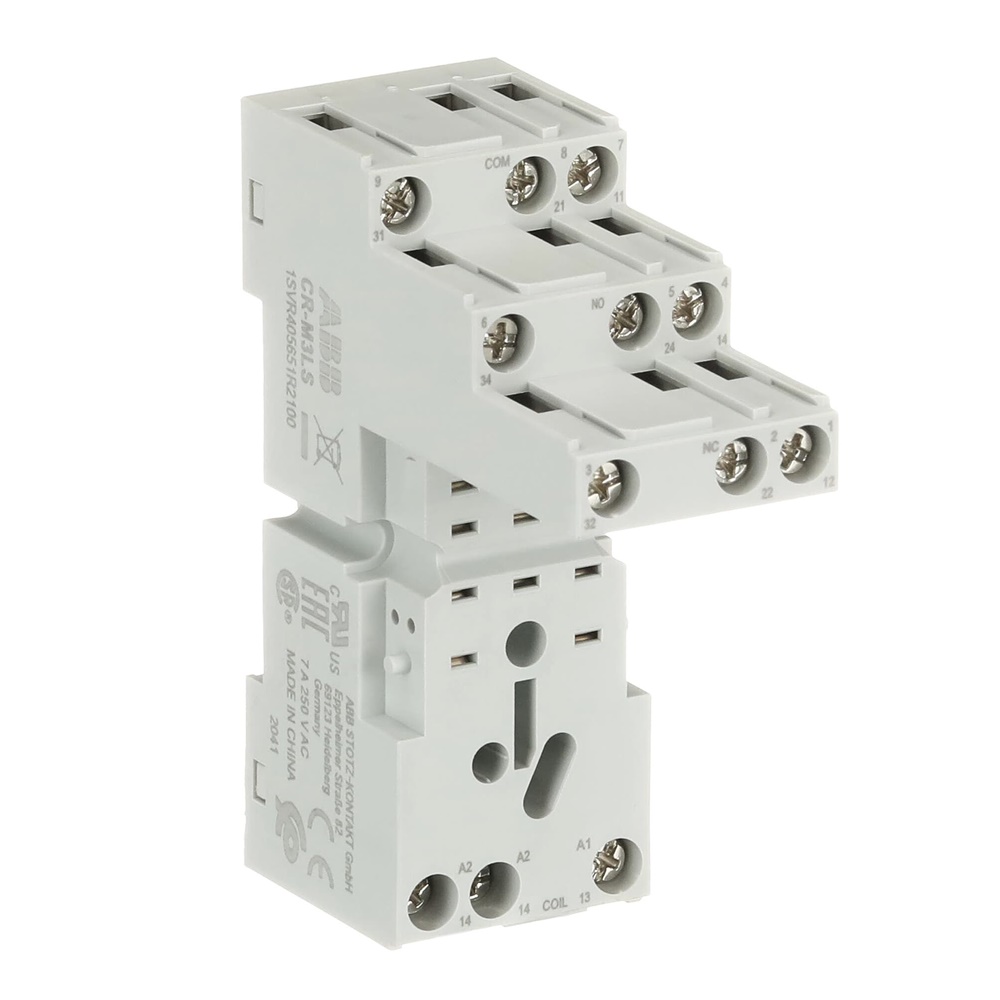 Zoccolo logico CR-M3LS per relè 3 c/o, connessioni a vite, applicazioni elettriche industriali