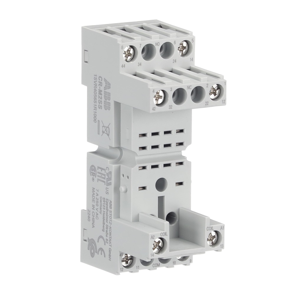 Zoccolo standard CR-M2SS per relè 2 contatti 2 c/o con morsetti a vite per installazioni elettriche affidabili