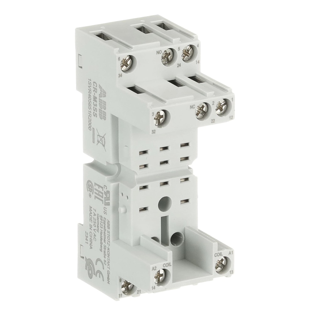 Zoccolo standard CR-M3SS per relè miniatura 3 c/o con morsetti a vite