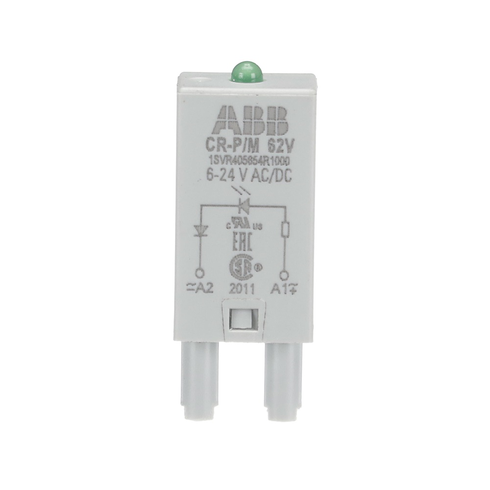 Modulo LED verde pluggable 6-24VAC/DC indicatore segnalazione per impianti elettrici industriali e civili