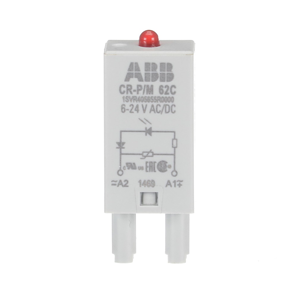 Modulo varistore pluggable con LED rosso protezione sovratensione 6-24 VAC/DC per impianti residenziali e industriali