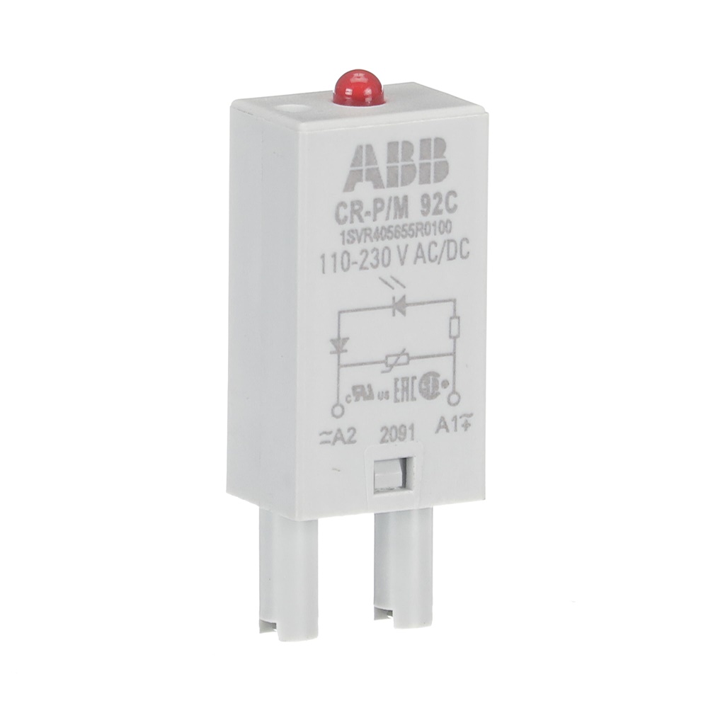 Modulo varistore pluggable CR-P/M92C con LED rosso 110-230V per protezione sovratensioni e segnalazione elettrica