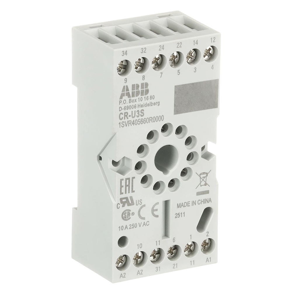 Zoccolo elettrico CR-U3S 3 contatti c/o con morsetti a vite per impianti elettrici