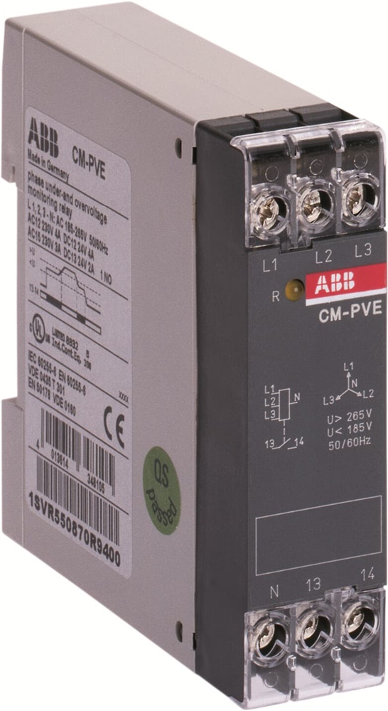 Relè monitoraggio tensione trifase CM-PVE 320-460V AC 1n/o protezione impianti elettrici