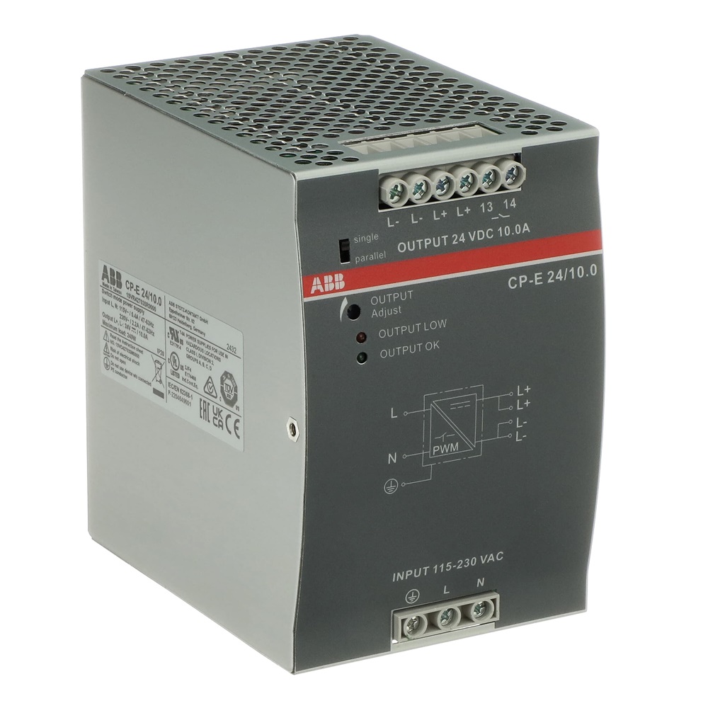 Alimentatore CP-E 24V 10A 240W ingresso 115/230VAC uscita stabilizzata per uso industriale